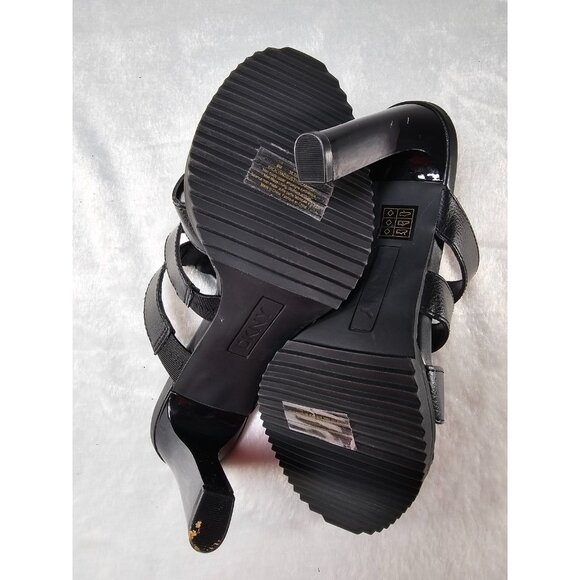 DKNY Open Toe Stiletto Zip Buckle Slip On Mules-Black-SZ 8M - Picture 7 of 8